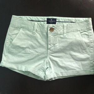 American Eagle Outfitters Light Blue Midi Shorts
